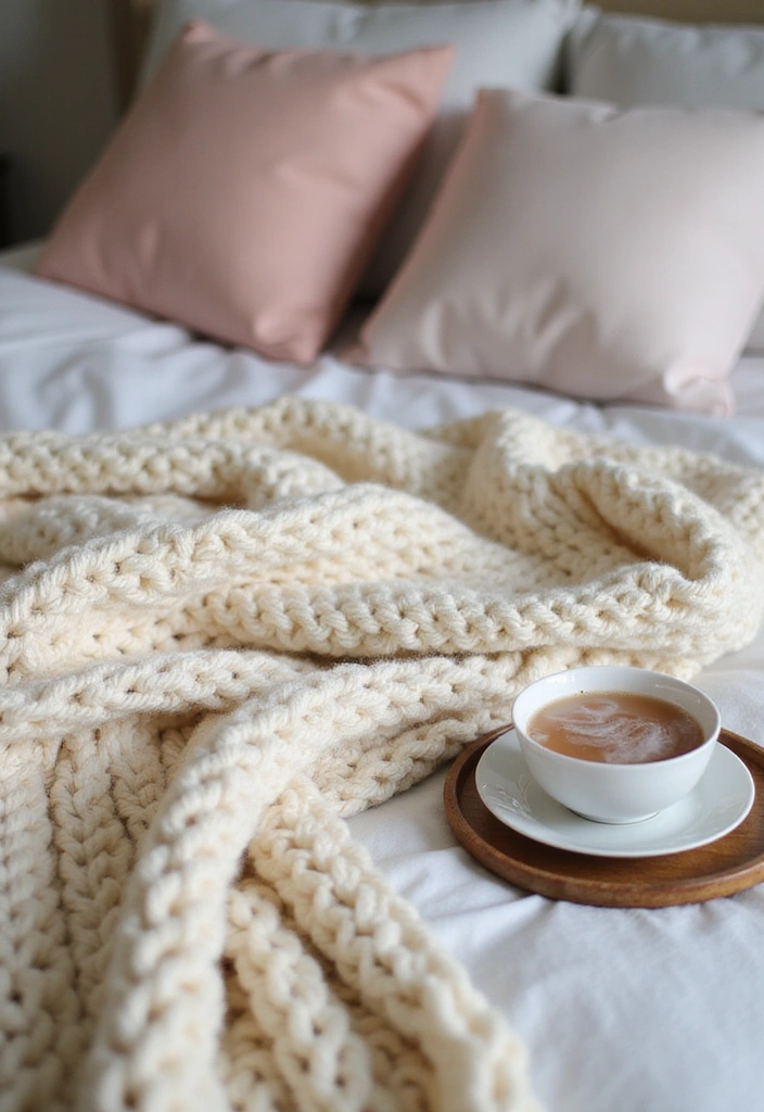 18 Cozy Bedroom Textiles That Will Make You Want to Snuggle All Day Long! - 1. Chunky Knit Blankets