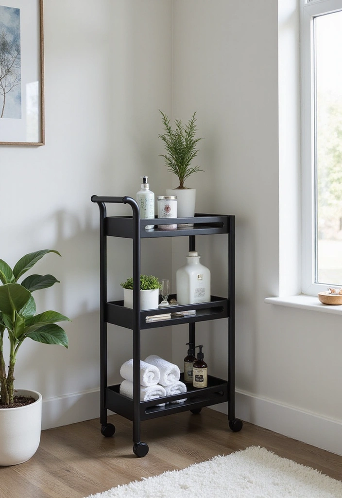 15 Tiny Bathroom Hacks That Maximize Space (Wait Until You See #5!) - 3. Invest in a Narrow Cart