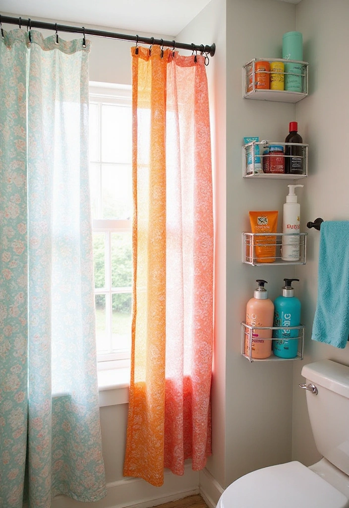 15 Tiny Bathroom Hacks That Maximize Space (Wait Until You See #5!) - 13. Use a Shower Curtain with Built-in Storage