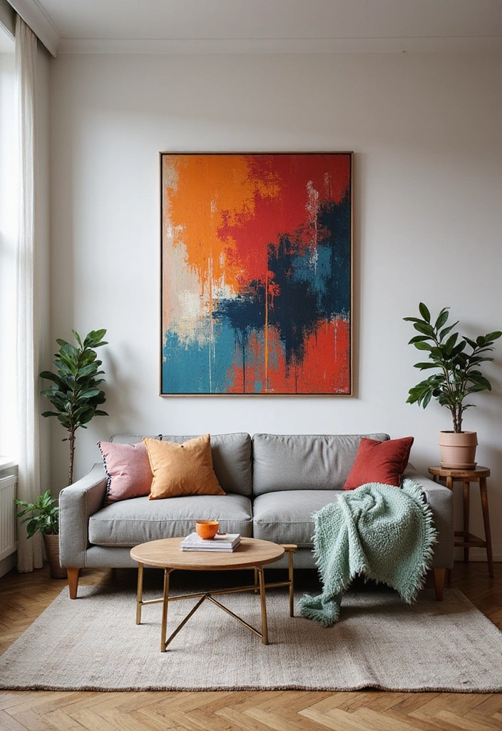 15 Stylish Tiny Apartment Decor Ideas That Won't Break the Bank (#5 Is a Game Changer!) - 5. Statement Wall Art