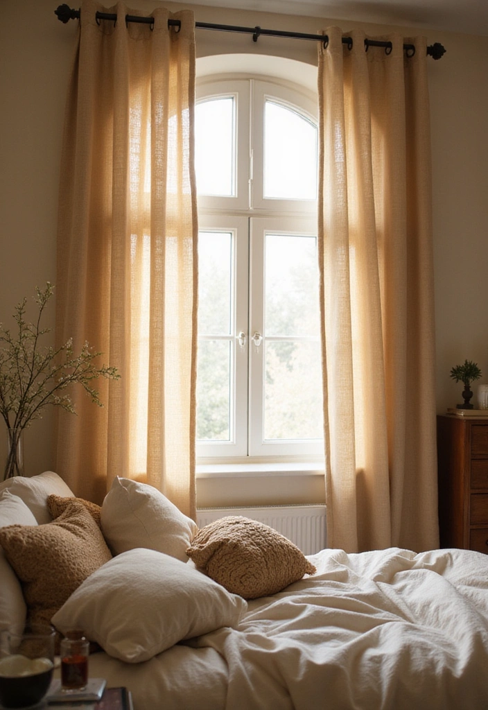 18 Cozy Bedroom Textiles That Will Make You Want to Snuggle All Day Long! - 18. Natural Fiber Curtains