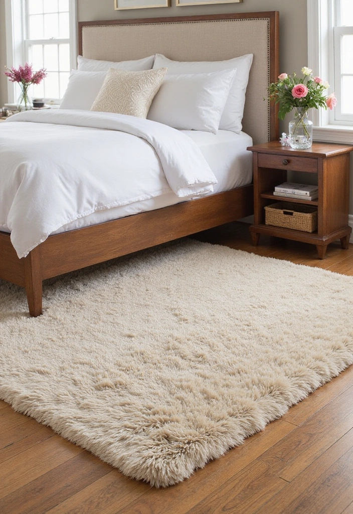 18 Cozy Bedroom Textiles That Will Make You Want to Snuggle All Day Long! - 10. Soft Area Rugs