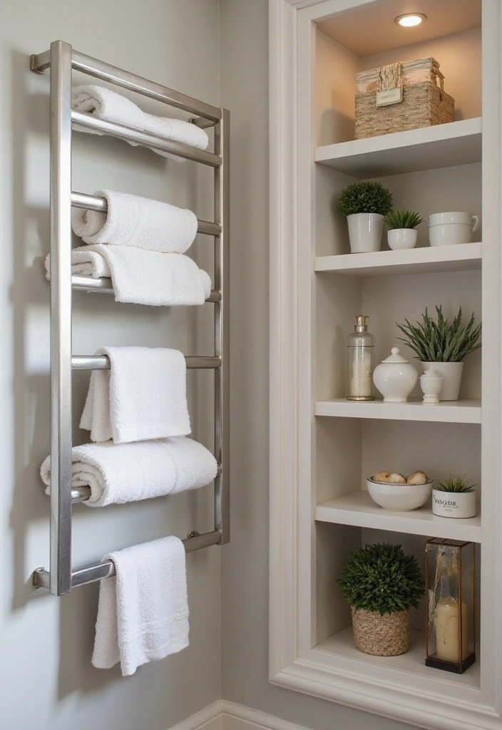 15 Tiny Bathroom Hacks That Maximize Space (Wait Until You See #5!) - 11. Towel Racks with Additional Shelving