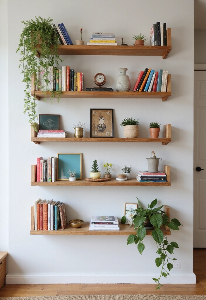 15 Stylish Tiny Apartment Decor Ideas That Won't Break the Bank (#5 Is a Game Changer!) - 7. Floating Shelves