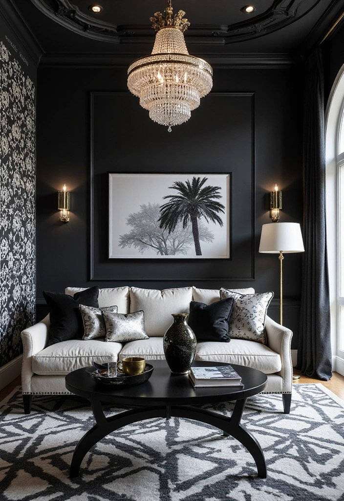 20 Aesthetic Room Ideas That'll Make You Want to Redecorate Right Now! - 19. Glamorous Black and White